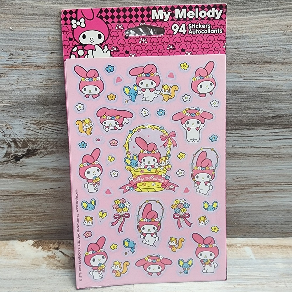 Sanrio My Melody Stickers 94 Count American Greetings 2010 Pink Kawaii New